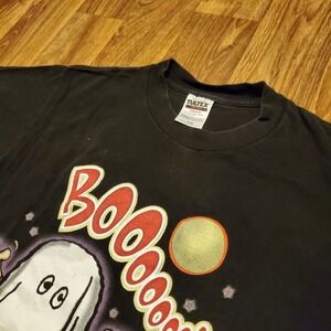 Vintage 90s Snoopy Halloween Shirt Adult Large Black Boo Ghost‎ Charlie Brown